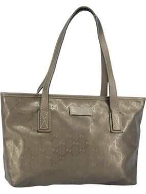 GUCCI GG Crystal Tote Bag Bronze Silver 211138 Auth gh1536